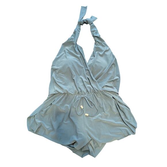 Magicsuit Women's Bianca One Piece Romper Swimsuit Spaghetti Strap Blue Size 10 - Picture 1 of 10